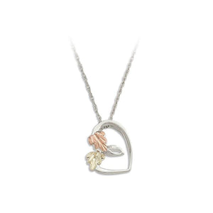 Sterling Silver Black Hills Gold Freeform Heart Pendant - Jewelry