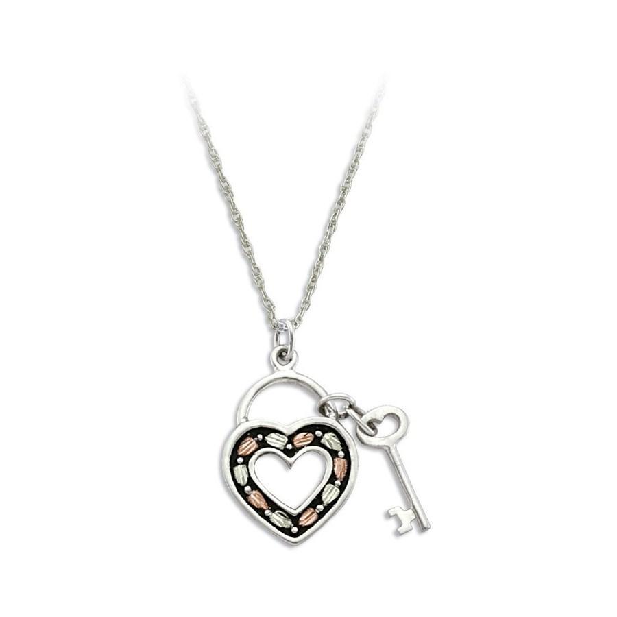 Sterling Silver Black Hills Gold Key to My Heart Pendant II - Jewelry