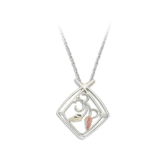 Sterling Silver Black Hills Gold Modern Foliage Pendant II - Jewelry