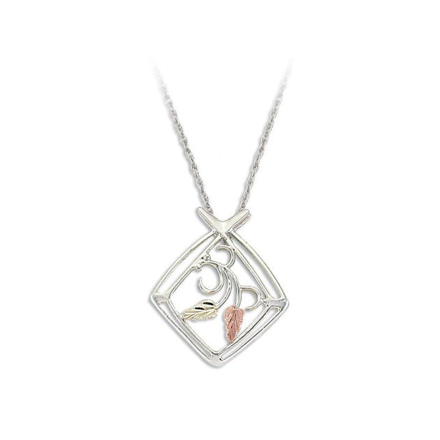 Sterling Silver Black Hills Gold Modern Foliage Pendant II - Jewelry
