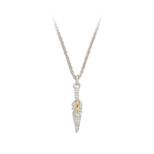 Sterling Silver Black Hills Gold Lil Feather Pendant - Jewelry