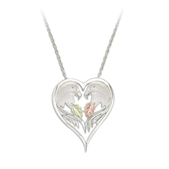 Sterling Silver Black Hills Gold Eagles in Cross Pendant - Jewelry