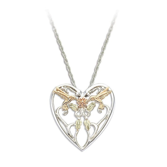 Sterling Silver Black Hills Gold Hummingbird Pendant - Jewelry