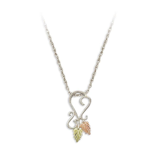 Sterling Silver Black Hills Gold Traditional Foliage Pendant II - Jewelry