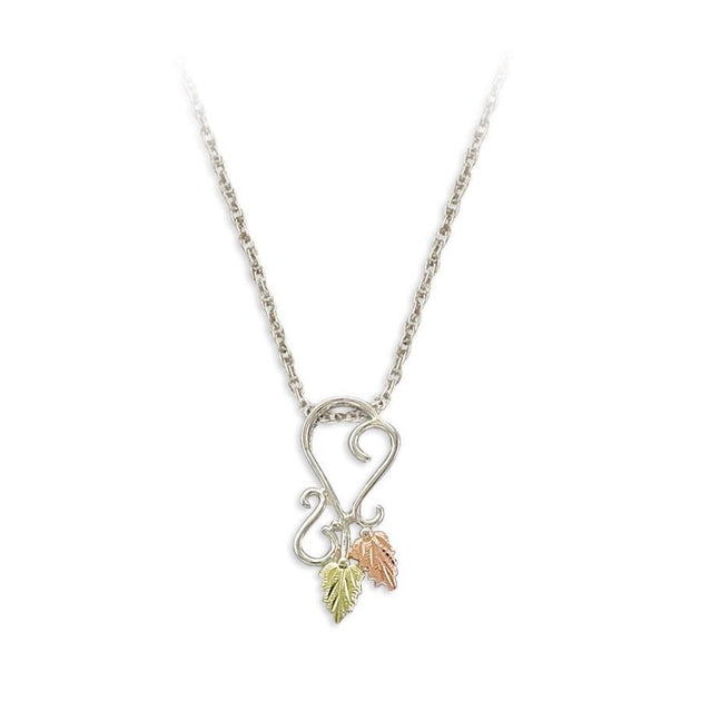Sterling Silver Black Hills Gold Traditional Foliage Pendant II - Jewelry
