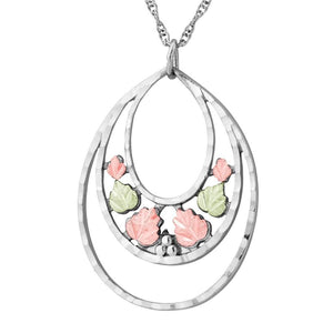 Sterling Silver Black Hills Gold Pretty Ovals Pendant - Jewelry