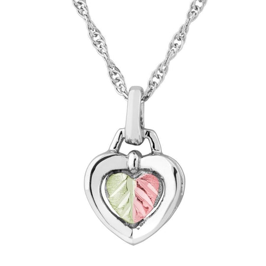 Sterling Silver Black Hills Gold Leaf Locket Pendant - Jewelry
