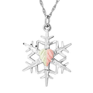 Sterling Silver Black Hills Gold Brightest Snowflake Pendant - Jewelry