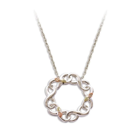 Sterling Silver Black Hills Gold Infinity Ring Pendant - Jewelry
