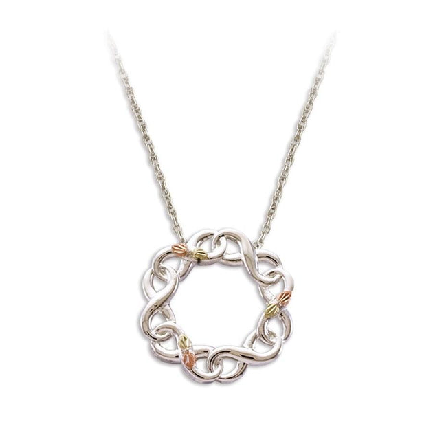 Sterling Silver Black Hills Gold Infinity Ring Pendant - Jewelry
