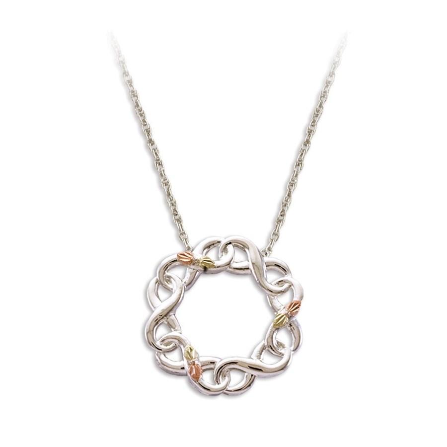 Sterling Silver Black Hills Gold Infinity Ring Pendant - Jewelry