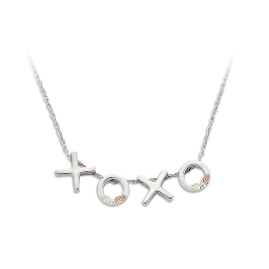 Sterling Silver Black Hills Gold Shiny XOXO Pendant - Jewelry