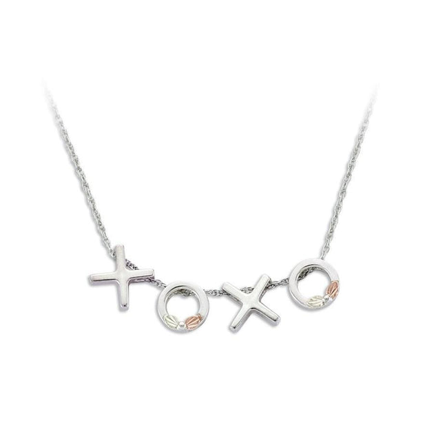 Sterling Silver Black Hills Gold Shiny XOXO Pendant - Jewelry