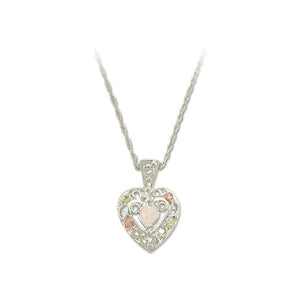 Sterling Silver Black Hills Gold My Opal Heart Pendant - Jewelry