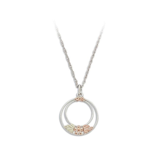 Sterling Silver Black Hills Gold Pretty Rings Pendant - Jewelry