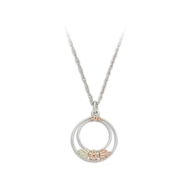 Sterling Silver Black Hills Gold Pretty Rings Pendant - Jewelry