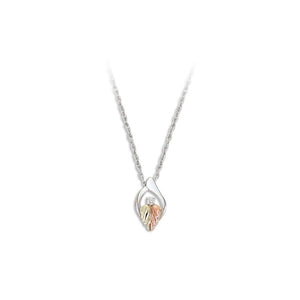 Sterling Silver Black Hills Gold Diamond Pendant - Jewelry