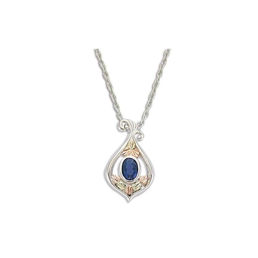 Sterling Silver Black Hills Gold Fancy Iolite Pendant - Jewelry