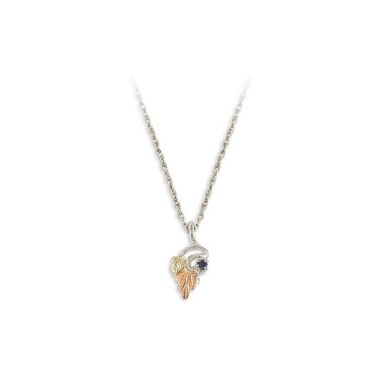 Sterling Silver Black Hills Gold Montana Blue Sapphire Pendant - Jewelry