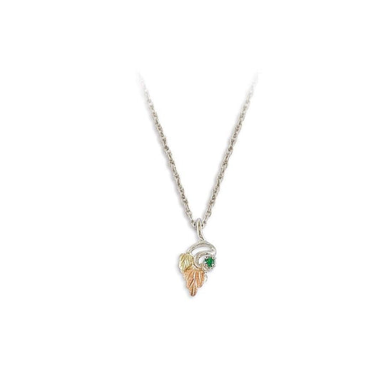 Sterling Silver Black Hills Gold Montana Dark Green Sapphire Pendant - Jewelry
