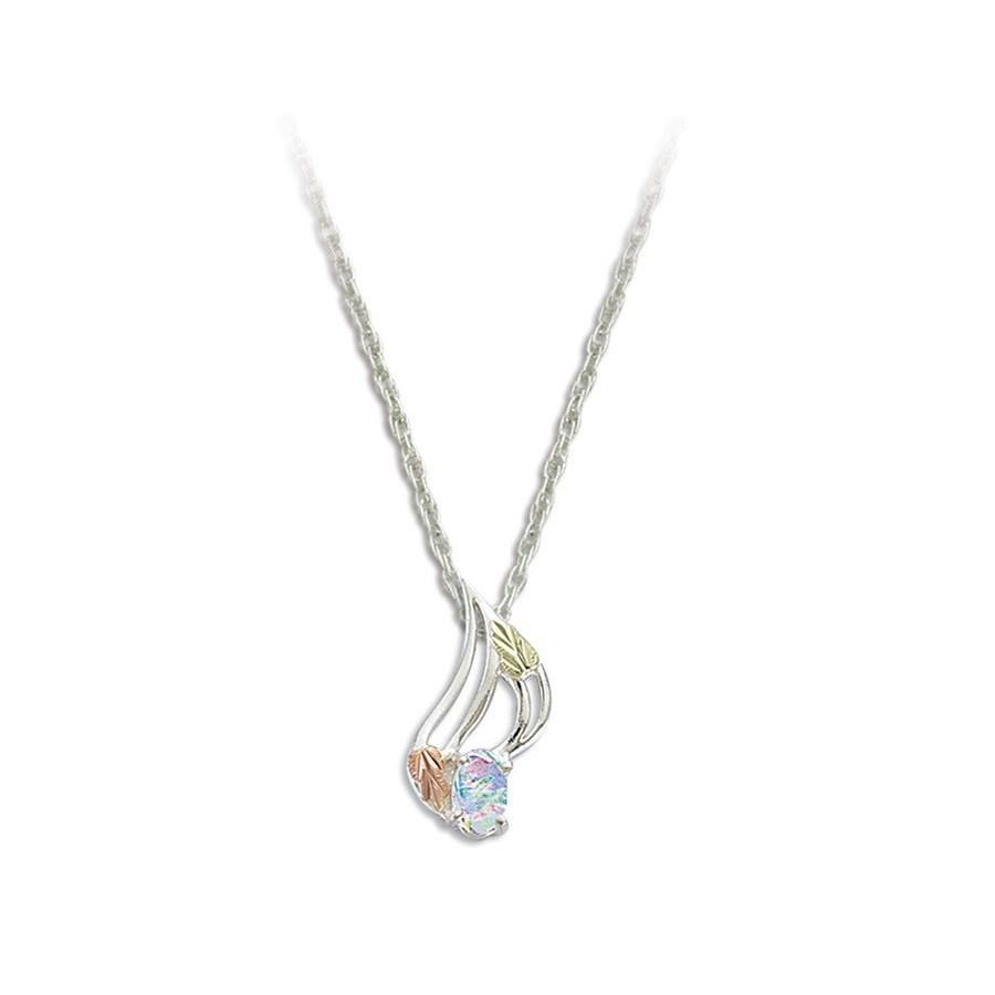 Sterling Silver Black Hills Gold Finest Opal Pendant - Jewelry