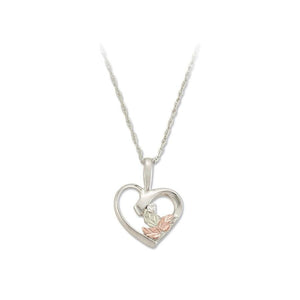 Sterling Silver Black Hills Gold Lil Diamond Heart Pendant - Jewelry