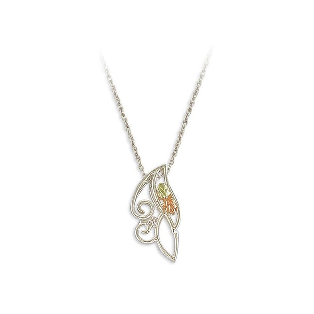 Sterling Silver Black Hills Gold Traditional Foliage Pendant III - Jewelry