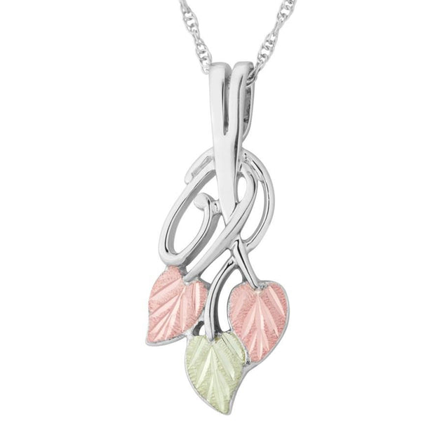 Sterling Silver Black Hills Gold TriLeaf Pendant - Jewelry