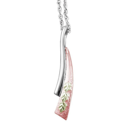 Sterling Silver Black Hills Gold Modern Design Pendant II - Jewelry