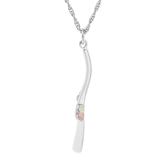 Sterling Silver Black Hills Gold Modern Design Pendant - Jewelry