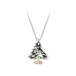 Sterling Silver Black Hills Gold Christmas Tree Pendant - Jewelry