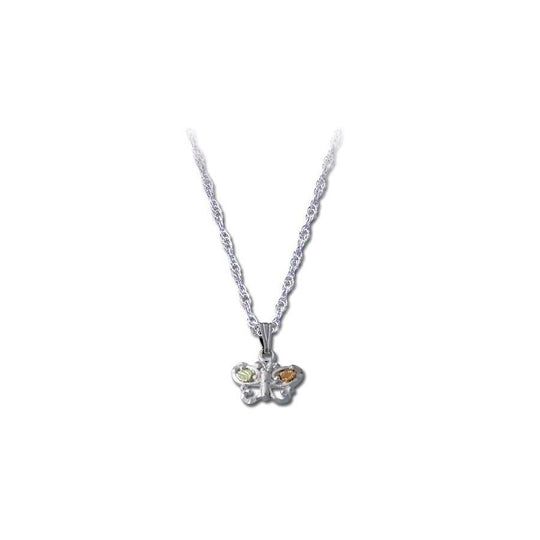 Sterling Silver Black Hills Gold Petit Butterfly Pendant - Jewelry