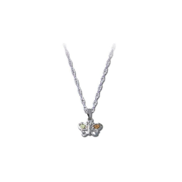 Sterling Silver Black Hills Gold Petit Butterfly Pendant - Jewelry