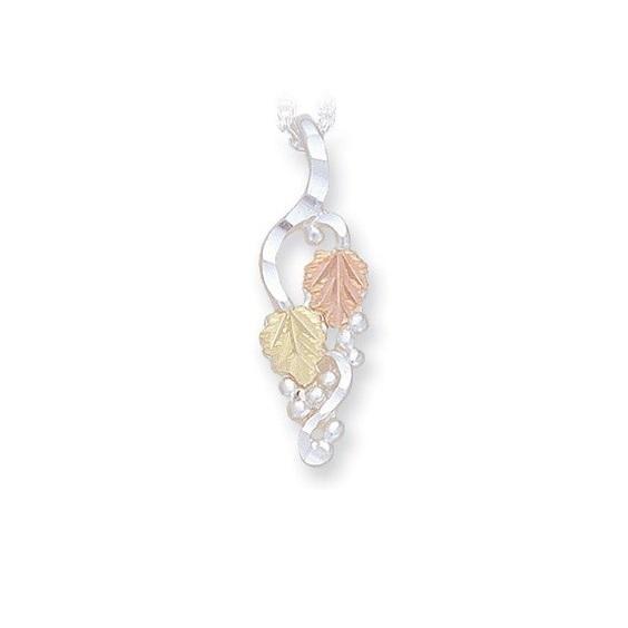 Sterling Silver Black Hills Gold Foliage Pendant - Jewelry