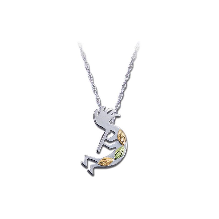Sterling Silver Black Hills Gold Fluteplayer Pendant - Jewelry