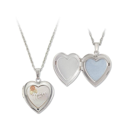 Sterling Silver Black Hills Gold Mom Locket Pendant - Jewelry