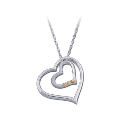 Sterling Silver Black Hills Gold Modern Hearts Pendant II - Jewelry