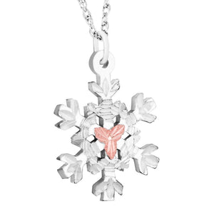 Sterling Silver Black Hills Gold Elegant Snowflake Pendant - Jewelry