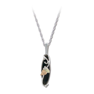 Sterling Silver Black Hills Gold Onyx Pendant - Jewelry