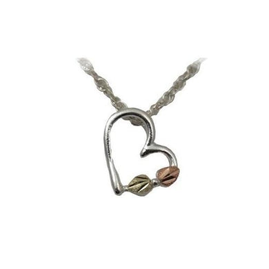 Sterling Silver Black Hills Gold Sweet Heart Pendant - Jewelry