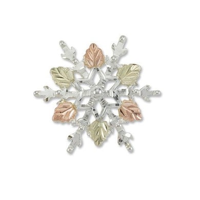Snowflake - Sterling Silver Black Hills Gold Ladies Brooch