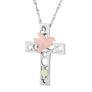 Sterling Silver Black Hills Gold Colorful Cross Pendant - Jewelry