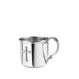 Easton Baby Cup with Cross in Pewter - ENG
