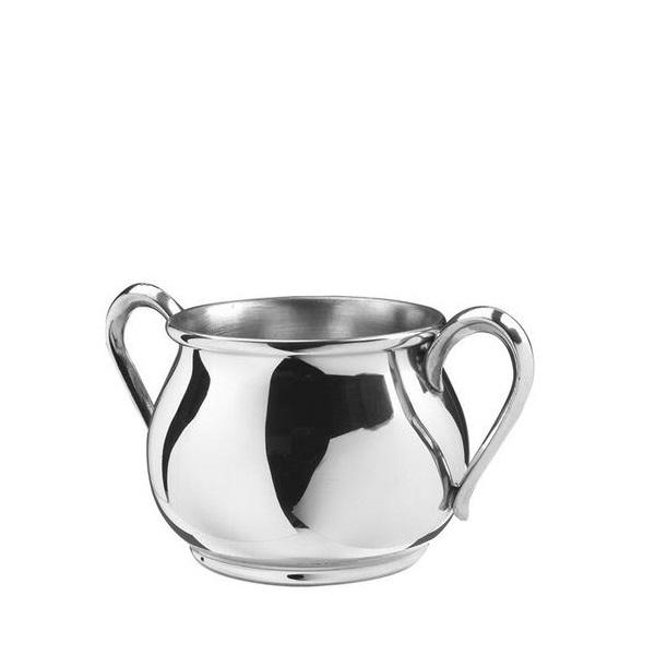 Bulged Double Handle Baby Cup 5 oz. in Pewter - ENG