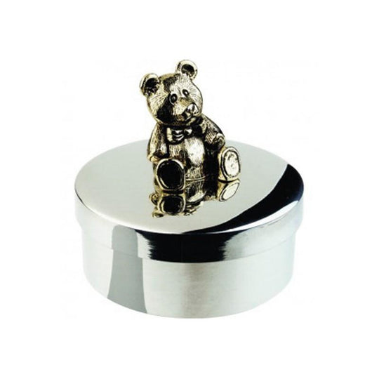Keepsake Box - Teddy Bear 1 7/8 diameter in Pewter - X