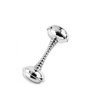 Stacking Ring Dumbbell Rattle in Pewter - ENG