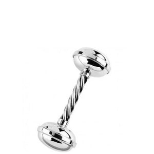 Twisted Handle Dumbbell Rattle in Pewter - ENG