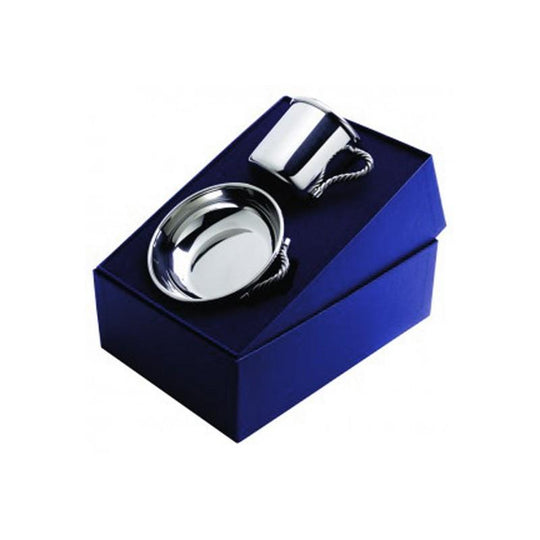 Rope Handle Baby Gift Set in Pewter - X