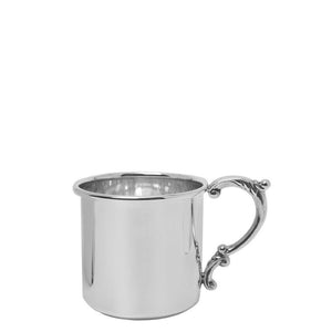 Scroll Handle Baby Cup in Sterling Silver - ENG