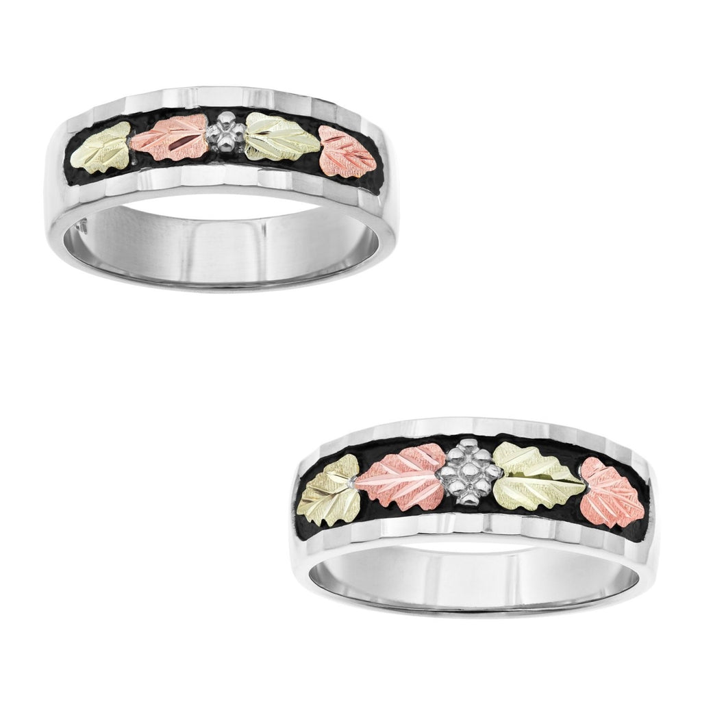 Black Hills White Gold His & Hers Traditional Wedding Ring Set